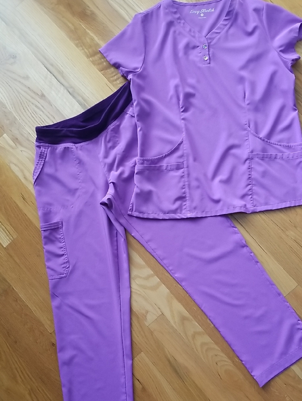 Easy Stretch Women's Purple Scrub Set - Top & Pants